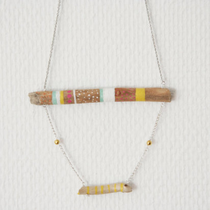 handpainted wooden necklace