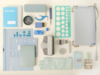 blue office supplies