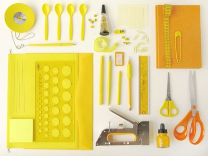 yellow office supplies