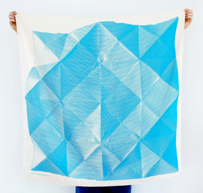 folded paper furoshiki scarf