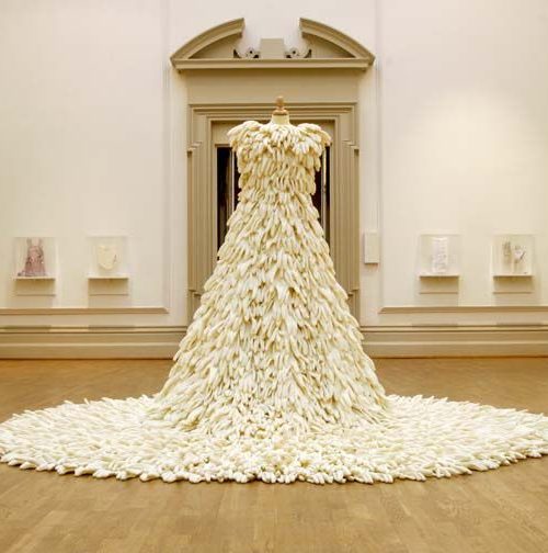 rubber glove wedding dress