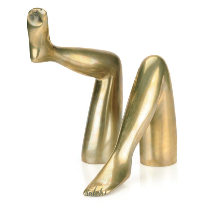 brass leg sculpture from kelly wearstler