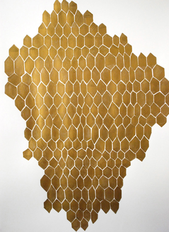 gold honeycomb painting