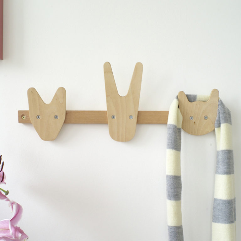 wooden animal coat hanger for kids