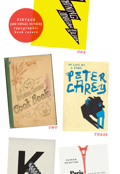 typo graphic by kelsey cronkhite, vintage typographic book covers