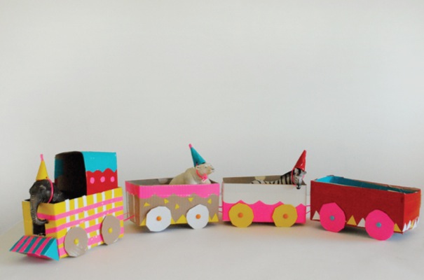 cardboard train making