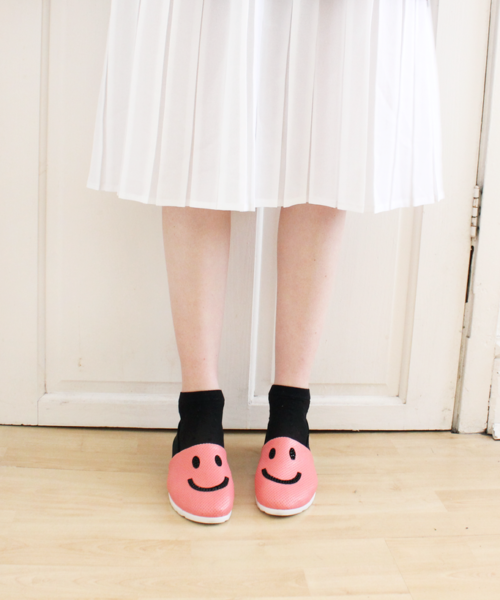 pink smiley shoes