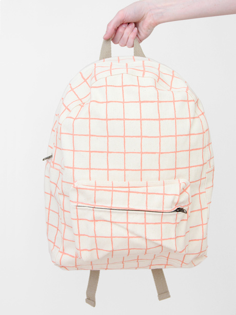 grid patterned backpack