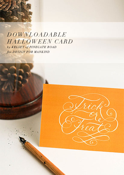 TYPO GRAPHIC- Free Downloadable Halloween Card by Kelsey of Pinegate Road for Design for Mankind