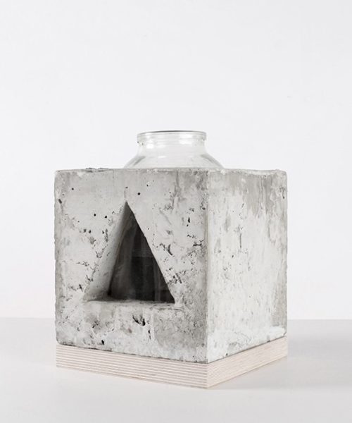 triangle concrete vase